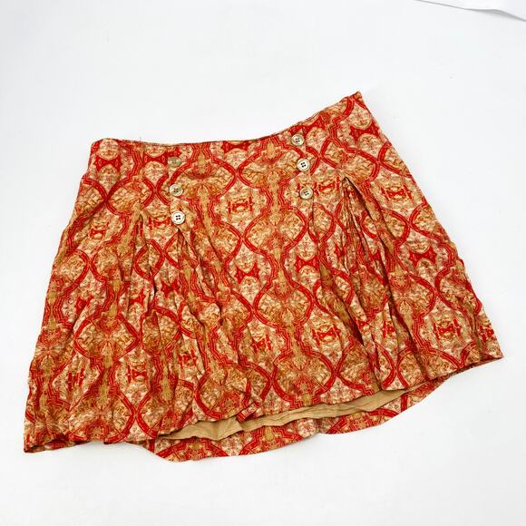 Free People orange pleated mini skirt - Picture 3 of 5